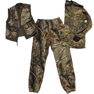 Kids Hunting Camo Set Lot – Pants, Vest, Long Sleeve Shirt Youth M/L Bundle Boys